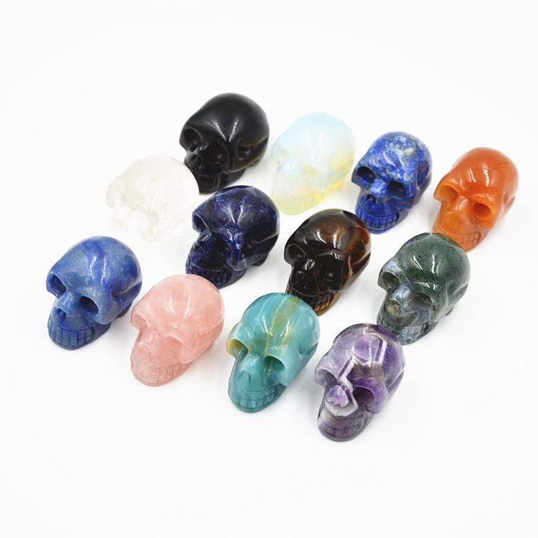 Crystal Hollow Skulls Natural Gemstone Halloween Crafts