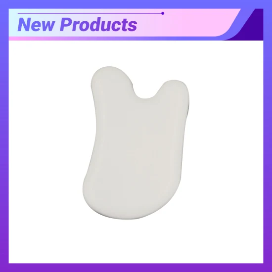 Novos produtos placa gua sha de cerâmica branca ferramenta de placa de massagem para cuidados com a pele